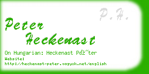 peter heckenast business card